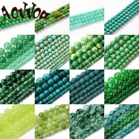 hotx【DT】 Stone Beads Jades Turquoises Loose Spacer for Jewelry Making Necklace 4-12mm