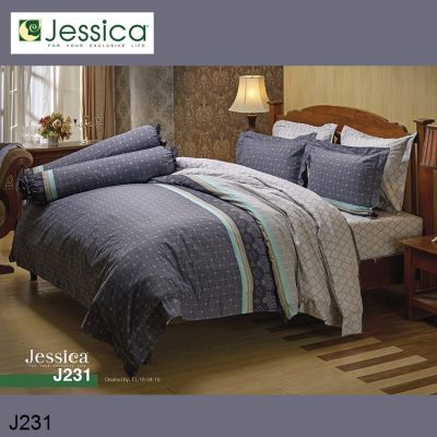 Jessica ผ้าปูที่นอน (ไม่รวมผ้านวม) พิมพ์ลาย กราฟฟิก Graphic Print J231 (เลือกขนาดเตียง 3.5ฟุต/5ฟุต/6ฟุต) #เจสสิกา เครื่องนอน ชุดผ้าปู ผ้าปูเตียง