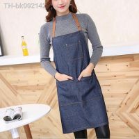 ✺✔♟ cotton Hot Antifouling Aprons Unisex Uniform Denim Cowboy Simple Chef Cooking Aprons for Women Kitchen Apron