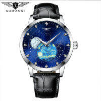 ใหม่แฟชั่นกันน้ำ Diamond Starry Sky Dial นาฬิกาผู้ชายอัตโนมัติ Luminous Mechanical นาฬิกาข้อมือ874E