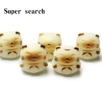 18mm Bodhi White Carved Caicai Cat Loose Beads DIY Jewelry Accessories Making Bracelet Necklace Pendant