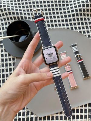 British Style Leather Strap For Apple Watch Band 41MM 45MM 42 38 40 44 MM For iWatch Series 8 7 6 SE 5 4 3 2 Bracelet Correa Straps