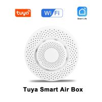 Tuya WiFi สมาร์ทกล่องอากาศคุณภาพอากาศตรวจสอบฟอร์มาลดีไฮด์ VOC Co2ก๊าซอุณหภูมิความชื้นตรวจจับเซ็นเซอร์บ้านฉากเชื่อมโยง