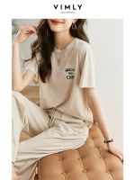 [hot]❣  Vimly Loose Tracksuit Womens Outfits Piece Pant Sets Wide Leg Sweatpants Straight Short Sleeve T Shirts Matching Set