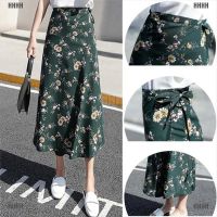 COD ♟☋ vffe899 [WYL]Women Summer Casual Boho Beach Chiffon Skirt High Waist Long Floral Wrap Skirt