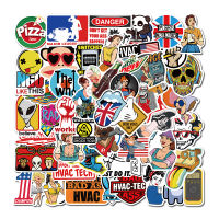 50Pcs Cartoon Cute Fashion Waterproof Sticker Skateboarding Snowboard Retro Vinyl Sticker Graffiti Notebook Sticker