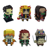 Buildmoc ญี่ปุ่นอะนิเมะปีศาจรูป Tanjirou Nezuko Hashibira Kyoujurou MOC Brickheadz อาคารบล็อกของเล่นสำหรับเด็กเด็กของขวัญ