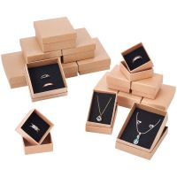 ✘►❃ 24pcs Retro Kraft Jewelry Box Gift Cardboard Boxes for Ring Necklace Earring Gift Jewelry Packaging with Sponge Inside