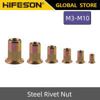 20ชิ้น/ล็อต M3 M4 M5 M6 M8 M10สตีล Nuts แบนหัว Nutsert สำหรับ Riveter คาร์บอนสังกะสีอุตสาหกรรมสกรูตกแต่งสกรู Riveting Tool อุปกรณ์เสริม