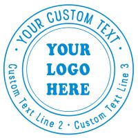 ✽ Custom Logo Double Round Border Stamp 3 Lines of Text Self-Inking Stamper - Rubber Personalized for Card Making