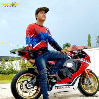 Y7 เสื้อซิ่ง เสื้อพิมพ์ลาย CBR1000RR-R ตรงรุ่น แขนสั้น แขนยาว คอกลม คอปก HOOD ฮู้ดซิป ฮู้ดสวม แจ็คเก็ต