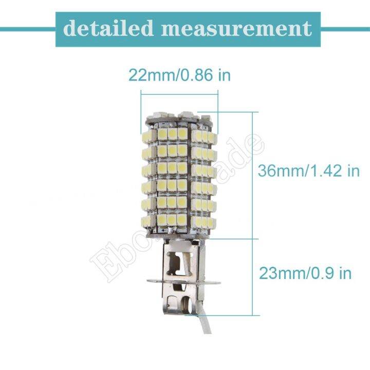 h3โคมไฟสว่างพิเศษ-led-2ชิ้นโคมไฟไฟแอลอีดีตัดหมอก3528-120smd-สีขาว6000k-สำหรับวันรถไฟหน้ารถวิ่งรถยนต์