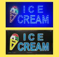 ป้ายไฟ LED ICE CREAM ป้ายไฟร้าน ข้อความ ป้ายไฟอักษร ตัวอักษร ตกแต่งหน้าร้าน