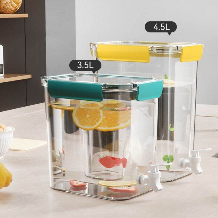 [HOT 2023] Cold Water Jug With Tap Water Beverage Dispenser Fruit ...