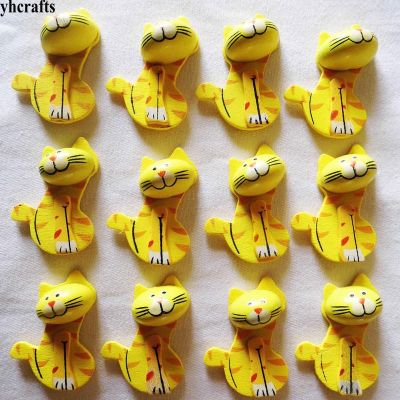 【SALE】 nancarenko1977 100ชิ้น/ล็อต,3D สีเหลืองแมวสติกเกอร์ไม้ฤดูใบไม้ผลิสวนอีสเตอร์ตกแต่งเด็กของเล่นของขวัญวันเกิดของเล่นอนุบาล DIY หัตถกรรม OEM