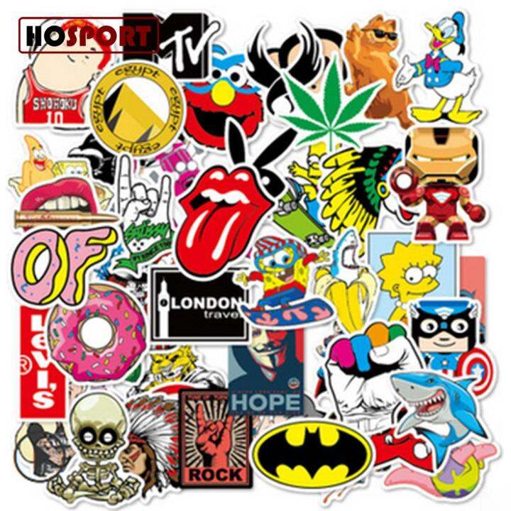 (Ready stock) 50/100pcs Graffiti Stickers Car Guitar Motorcycle ...