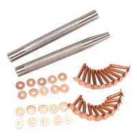 20Pack Copper Rivets and Burrs (14mm and 19mm) with 2Pcs Punch Rivet Tool for Belts, Bags, Collars, Leather-Crafting