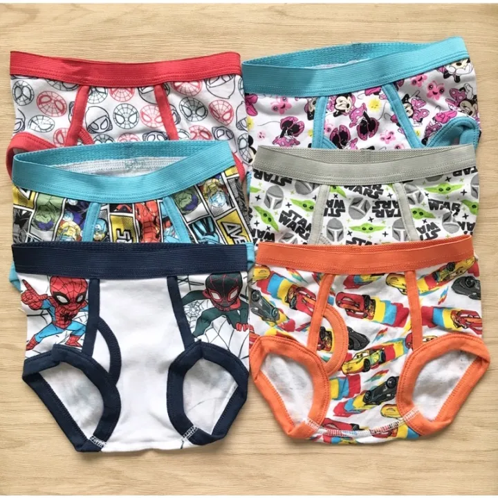 6 pcs Kids Briefs Boys from 26 yrs old Cartoon Characters Underwear