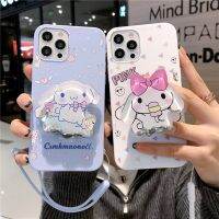 shuohaa166 เคสนิ่ม ลายการ์ตูนน่ารัก พร้อมขาตั้ง และสายคล้อง สําหรับ iPhone 14 13 12 11 Pro X XS Max XR 6 6S 7 8 Plus SE 2020