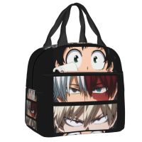 ☄ MHA Deku Todoroki And Bakugo Eye Insulated Lunch Bag Anime Manga My Hero Academia Cooler Thermal Lunch Box Kids School Children