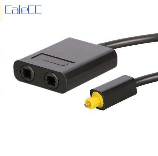 Dual Port Tos link Digital Optical Audio Splitter Adapter Fiber Optic