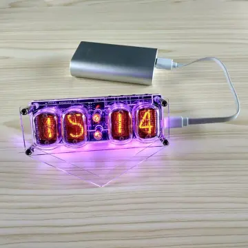 4 digit IN-8 Nixie Glow Tube Clock IN8 With Remote controller LED Backlight