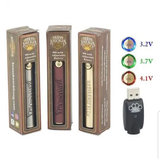 elf bar vape uk Brass Knuckles 900mAh Battery (510 Thread) Adjustable Voltage w/Preheat  Function main image 0