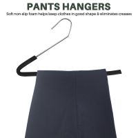 Open End Trouser Hangers Slack Hanger with Non- Foam Coated Black 5-Pack