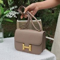 Bag 2022 New Trendy High-Grade Square Bag Womens Bag All-Match Shoulder Messenger Bag H Buckle Constance Bag Stewardess Bag