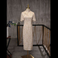 Yourqipao ฤดูร้อนยาว Cheongsam แขนสั้นชุดแบบดั้งเดิม Vintage เครื่องแต่งกาย Elegant Hanfu ชุดราตรีสำหรับผู้หญิง2023