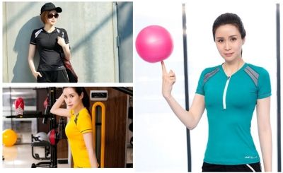 SIBOON เสื้อออกกำลังกาย โยคะ  ฟิตเนส วิ่ง แขนสั้นมีซิปคอ สำหรับผู้หญิง Sport and Yoga  Shirt