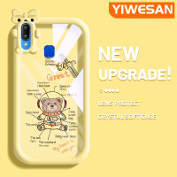 YIWESAN เคสสำหรับ VIVO Y91 Y91i Y95,เคสโทรศัพท์ซิลิโคนนิ่มลายการ์ตูนน่ารักนักบินอวกาศหมีลวดลายน่ารักขอบนิ่มเคสกันกระแทกโปร่งใสเคสโทรศัพท์ซิลิโคนเนื้อนิ่มทนทานต่อการตก