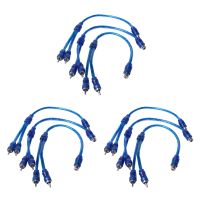 9 Pcs Audio Connection For 1 RCA Female To 2 RCA Male Adapter Splitter Cable