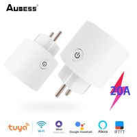 Tuya Smart Plug 20A/16A EU Plug Wireless Socket Smart Timer Plug Voice Control EU Home Fire Retardant PC With Power Socket Ratchets Sockets