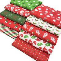 ♦﹊ﺴ 50cmx155cm Christmas Cotton Fabric Making Tablecloths Christmas Socks Hats Gift Wrapping New Year Home Decor Cloth