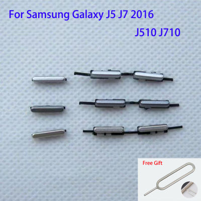 ใหม่สำหรับ Samsung Galaxy J5 J7 2016 J510 J510F J710F J510FN J710FN J510H J510M J510MN J510G ปุ่มเปิดปิดและปุ่มปุ่มแป้นสัมผัสด้านข้างสำหรับปิดเสียงขึ้นและลงที่ปุ่มด้านข้างอะไหล่