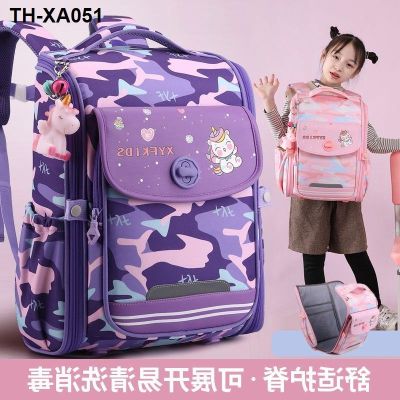 2023 new childrens schoolbag primary school students first second third fourth fifth and sixth grade girls foreign style three-dimensional spine protection backpack