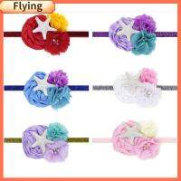 FLYING Hair Accessories Headdress Ocean Starfis แถบคาดศีรษะนางเงือกยืดหยุ่นดอกไม้ชีฟองวงผมปลาดาว