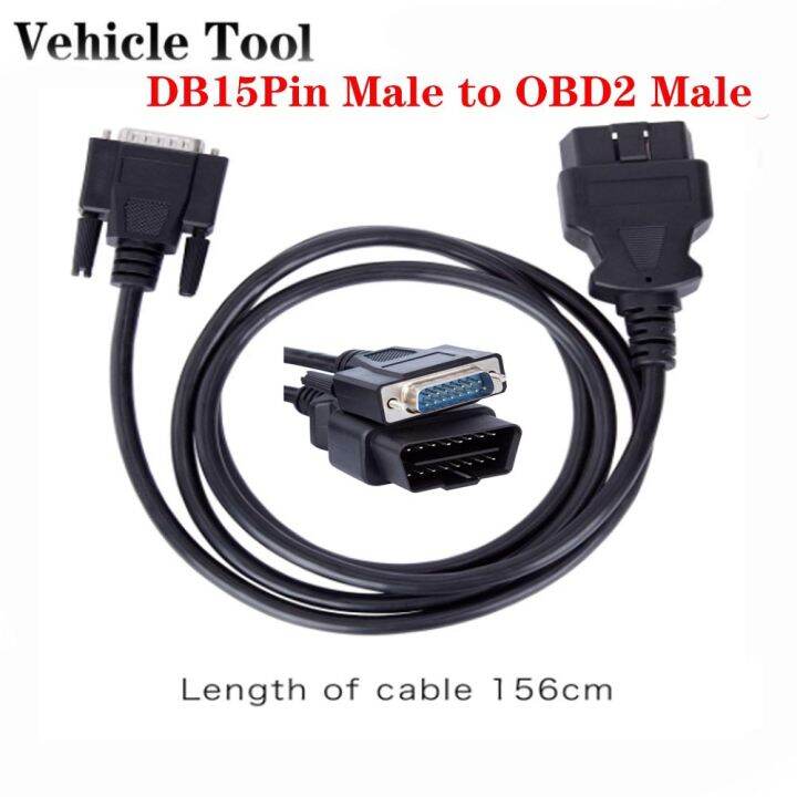 156cm 5ft OBD2 16Pin Male To DB 15Pin Male Extension Cable VGA Obd To ...