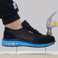 2019 Protective Shoes Breathable Safety Shoes Mens Lightweight Steel Toe Shoes Anti-Smashing Piercing Work Single Mesh Sneakers