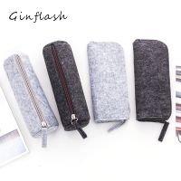 ✜♨ Ginflash Simple Felt pencil bag fabric pencil case box School Supplies Office Supplies pouch stationery storage zipper