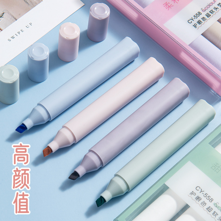 4pcs-pastel-highlighter-ปากกา-marker-ชุดความงามเครื่องเขียน-highlighters-kawaii-ปากกาสีเครื่องหมาย-kawaiii-อุปกรณ์น่ารักเด็ก-yrrey