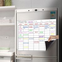 Magnetic Whiteboard Practical Magnetic White Board Reusable Smooth Writing Useful A3 Weekly Planner Magnetic Calendar