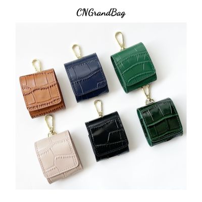Free Customized Letters Crocodile Leather Blueteeth Earphone Pouch Leather Sleeve Bag for Airpods 1/2 pro 4