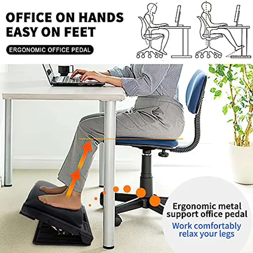 Foot Rest for under Desk at Work, Leg Feet Support with Massage