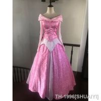 SHUAIYI Vestido Rosa Manga Comprida Para Mulheresภาพยนตร์ Aurora Princess COSPLAY เครื่องแต่งกายvestido de Festa Halloweenpersonalizadomenina adulta