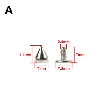 Silver Rivets Cone Shape Spikes Screwback Studs DIY Craft Cool Punk Metal  Fixing Tool Kit for Belts Jackets Leather Crafts and Repairing Decorating  Product 