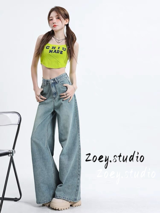 zoey-studio-กางเกงยีนส์-กางเกงขายาว-กางเกงคาร์โก้ผู้หญิง-กระชับ-ความสะดวกสบายความสะดวกสบาย-ลำลอง-2023-new-wnk23906g5-36z230909