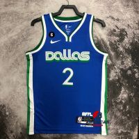 เสื้อกีฬาแขนสั้น ลายทีม Nba Dallas Calf Cary Irving Blue Baron 2023