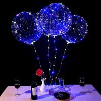 ♘✢ Led Bobo Balloons Light Up With Stick Colorful Luminous Inflatable Transparent Light Bubble Wedding Birthday Party Decorations